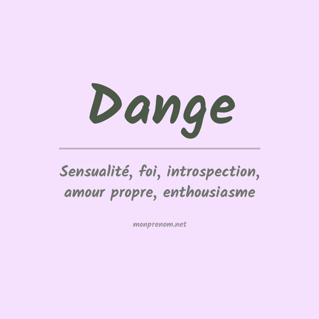 Signification du prénom Dange