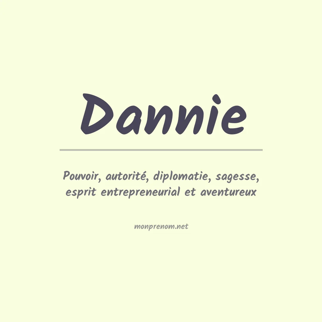 Signification du prénom Dannie