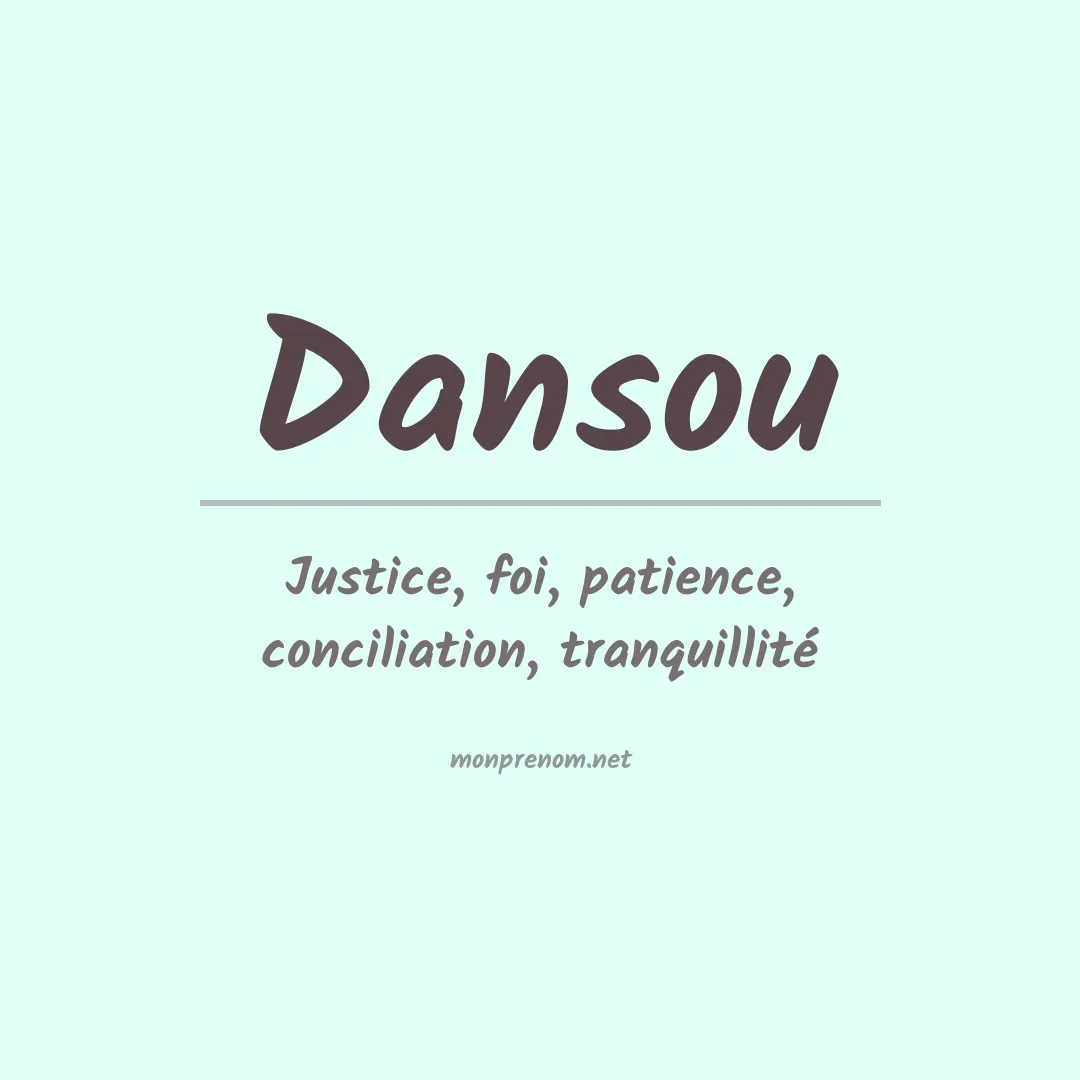 Prénom Dansou