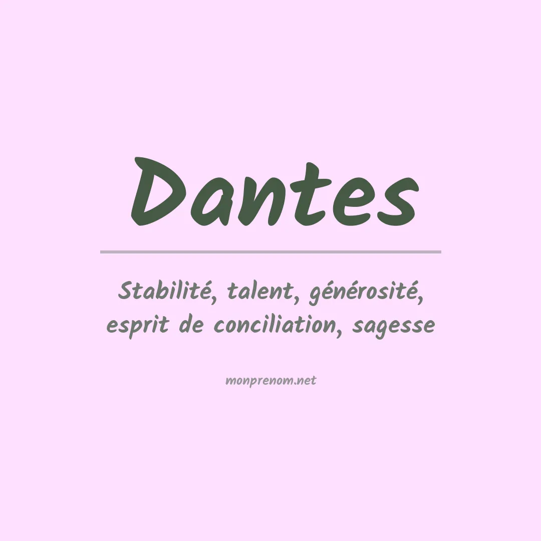 Prénom Dantes