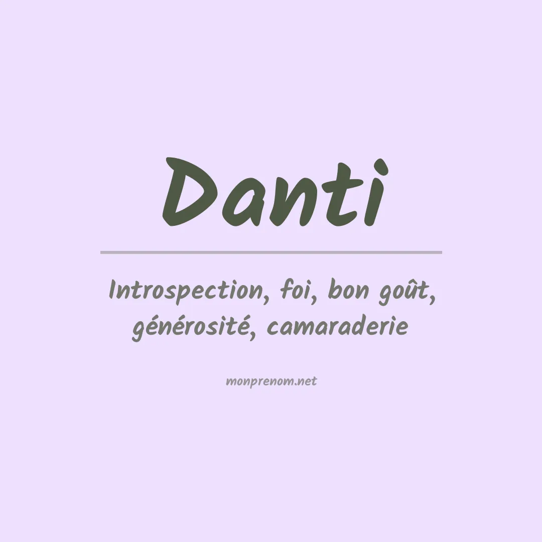 Signification du prénom Danti