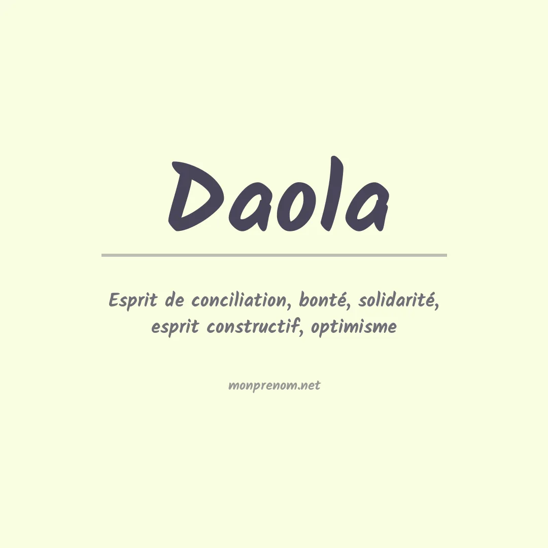 Signification du prénom Daola
