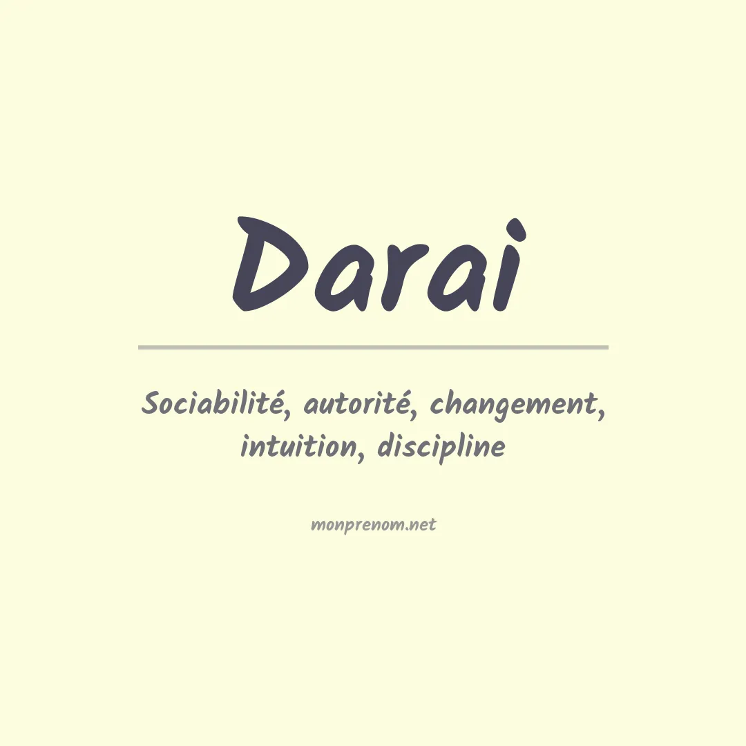 Signification du prénom Darai