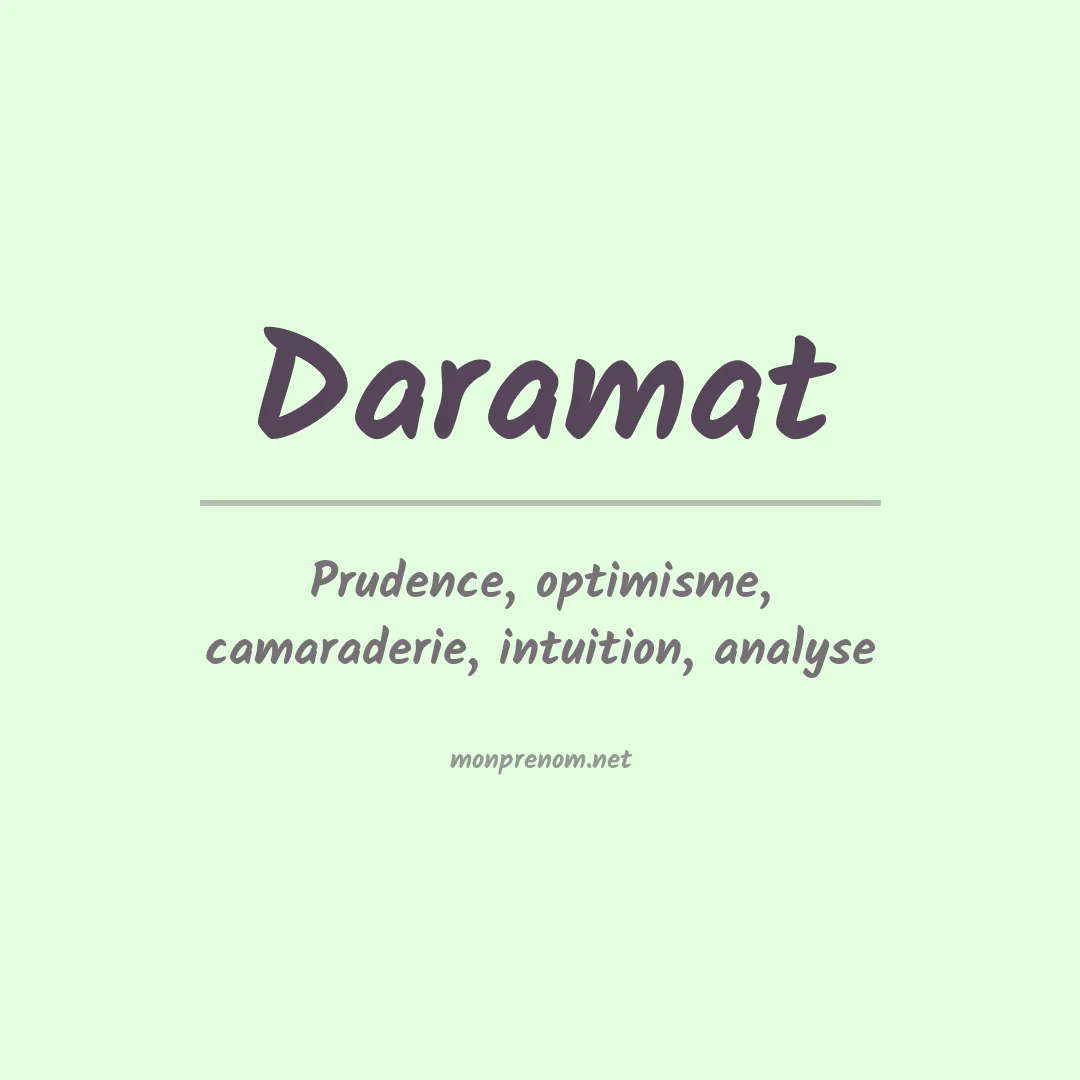 Signification du prénom Daramat