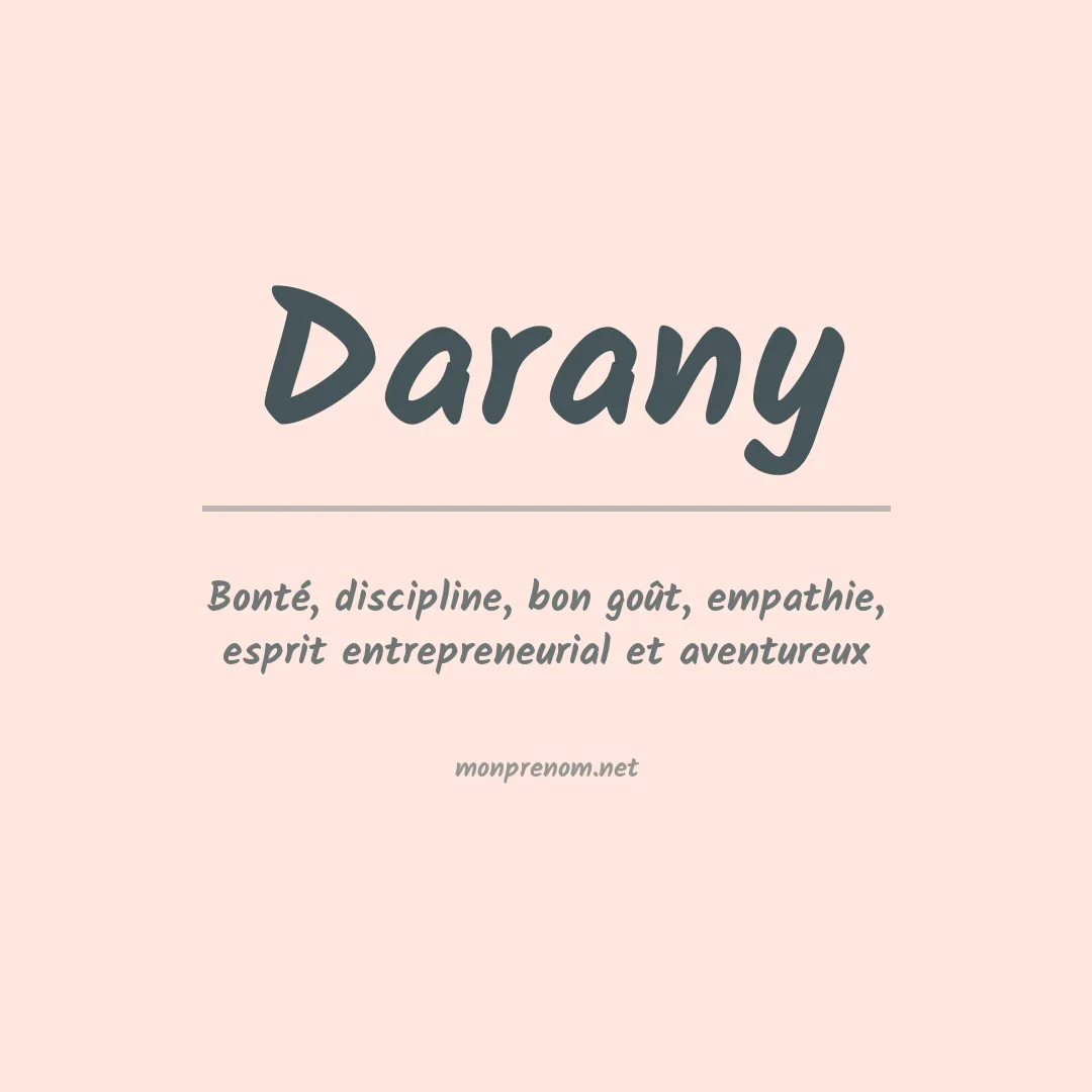 Signification du prénom Darany