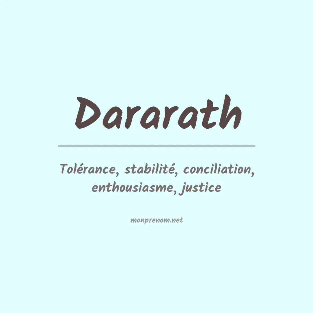Signification du prénom Dararath