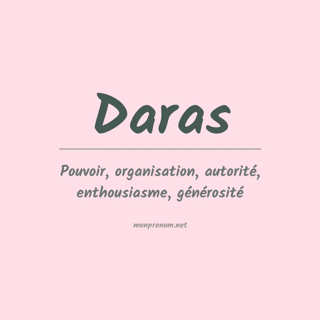Signification du prénom Daras