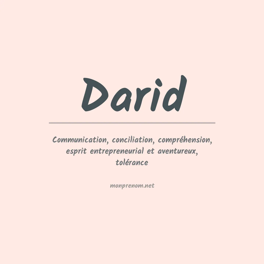 Signification du prénom Darid