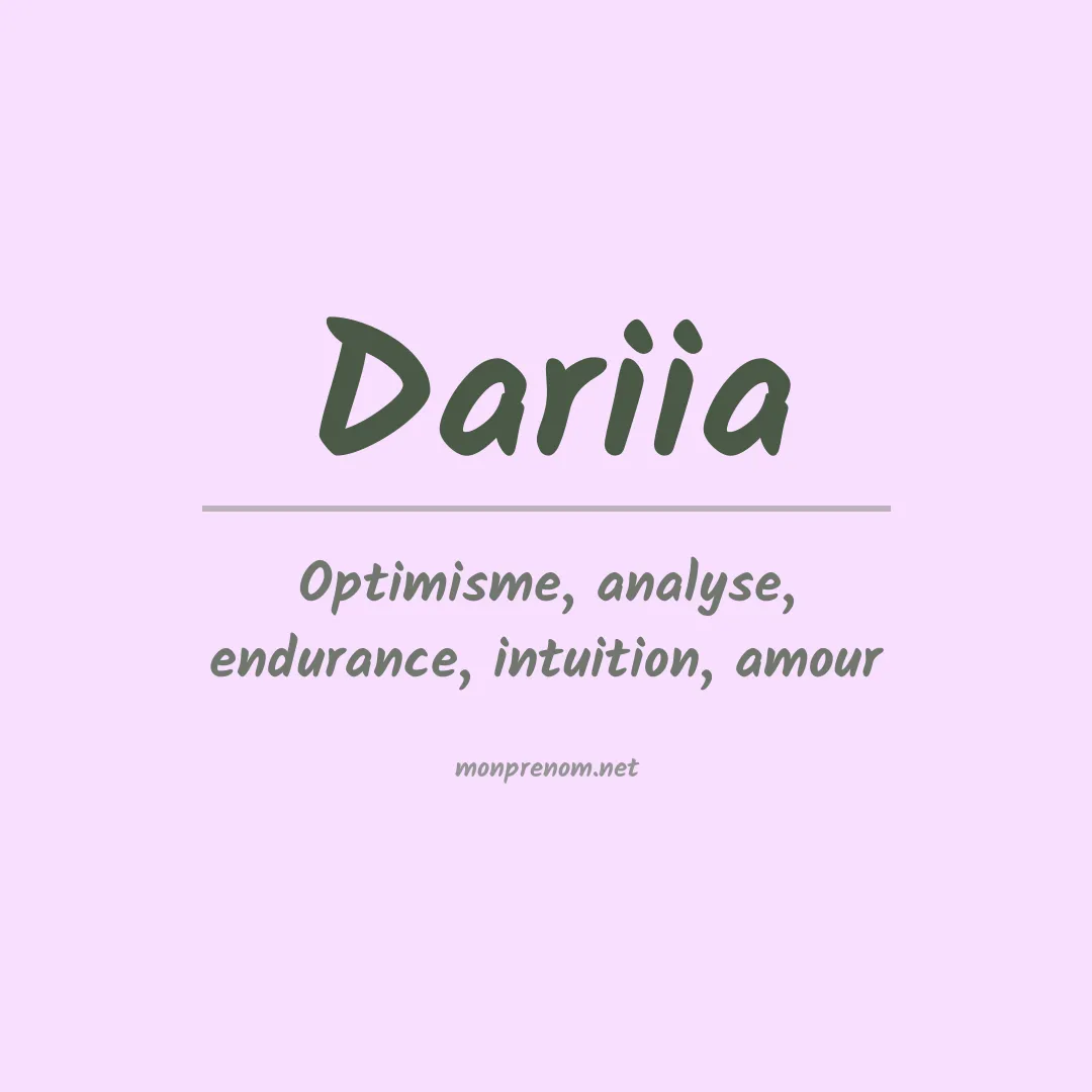 Signification du prénom Dariia