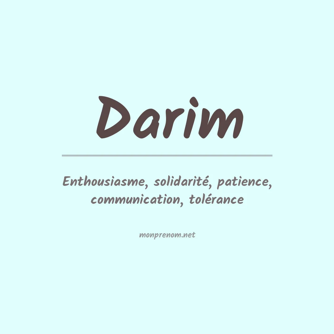 Signification du prénom Darim
