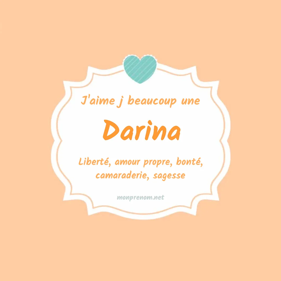 J'aime beaucoup Darina