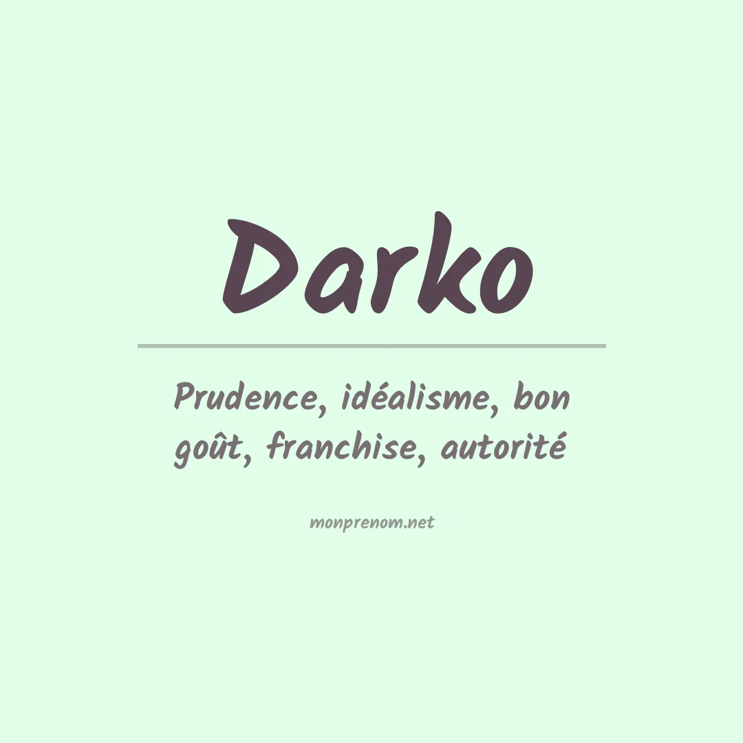 Signification du prénom Darko