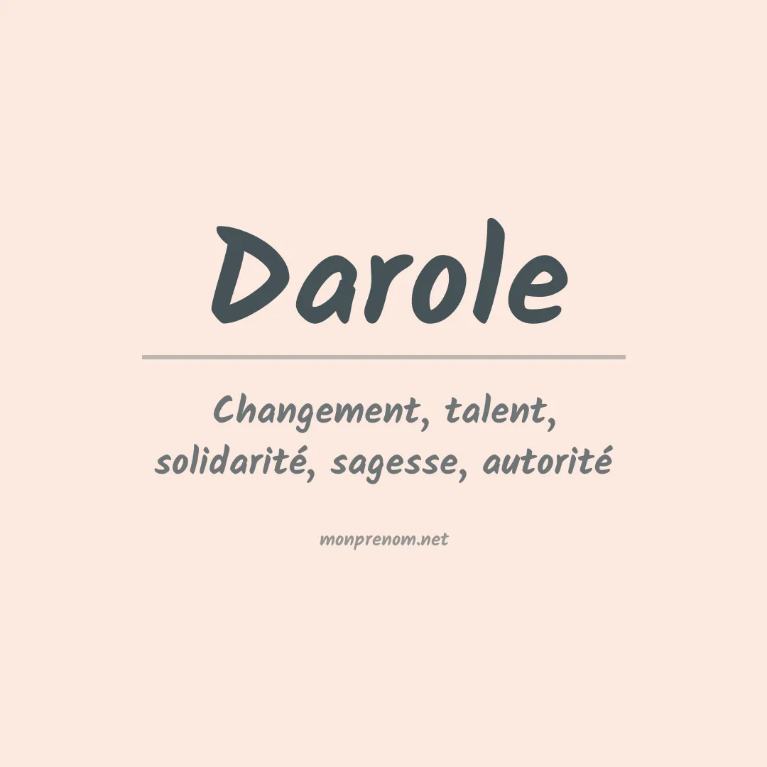 Signification du prénom Darole
