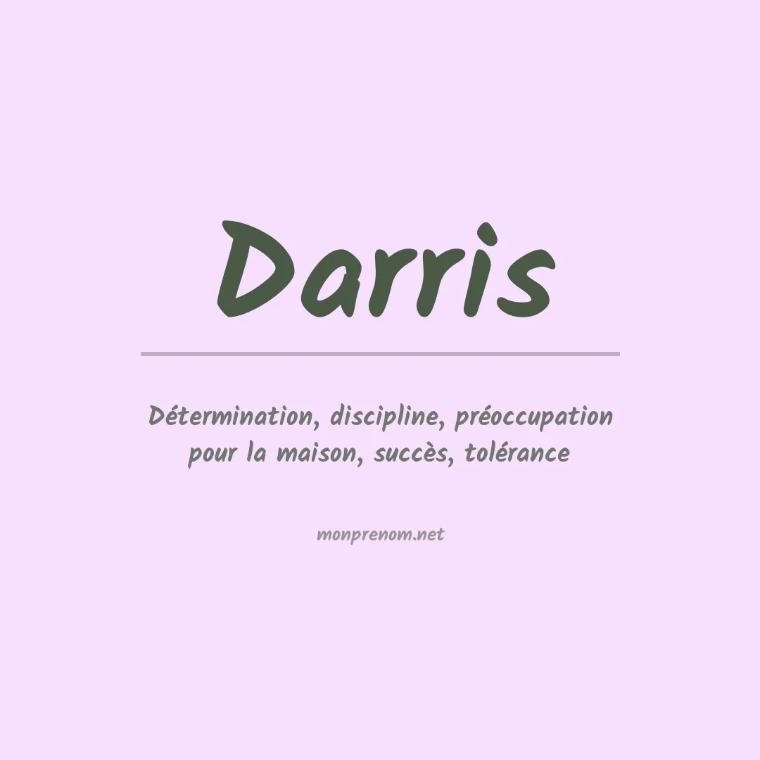 Signification du prénom Darris