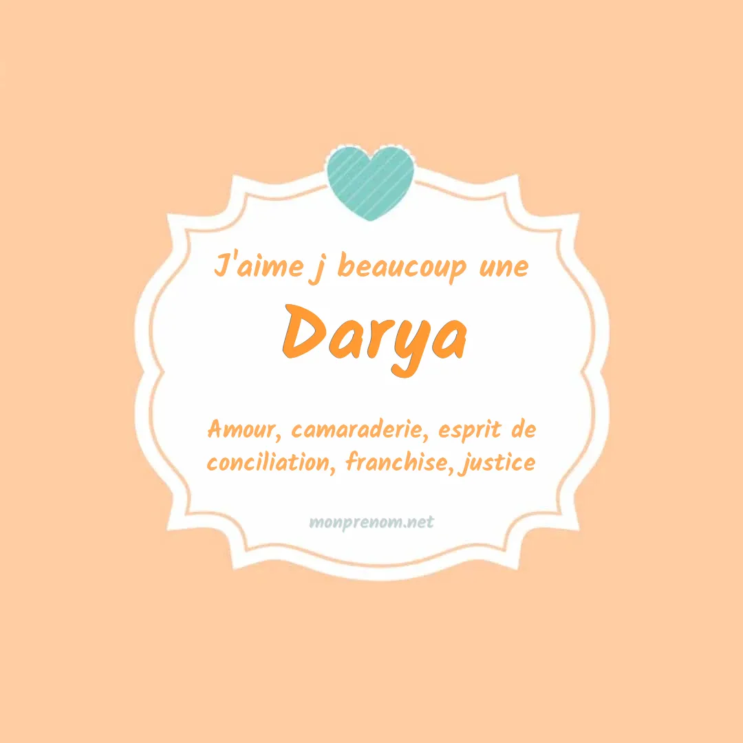 J'aime beaucoup Darya