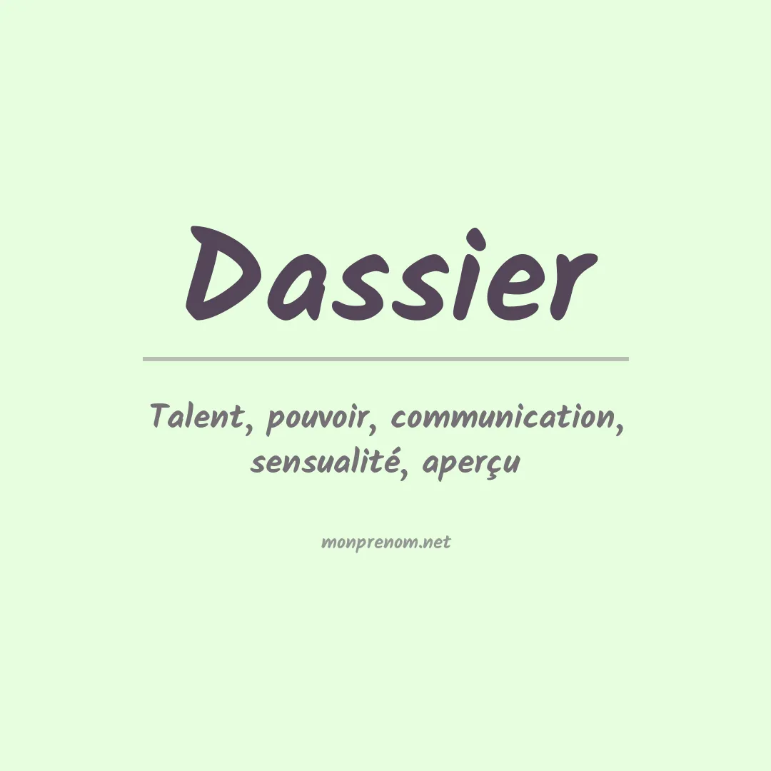 Signification du prénom Dassier