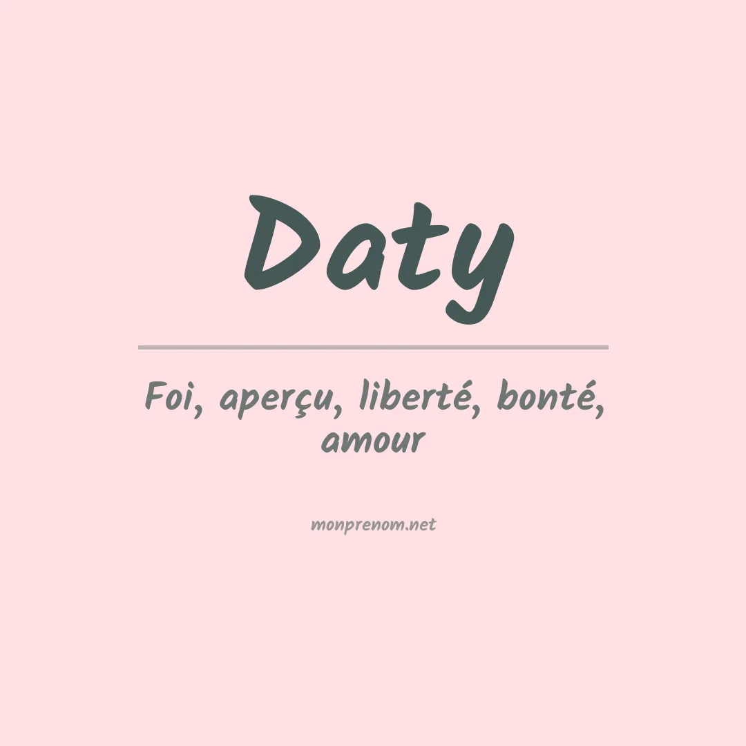 Signification du prénom Daty