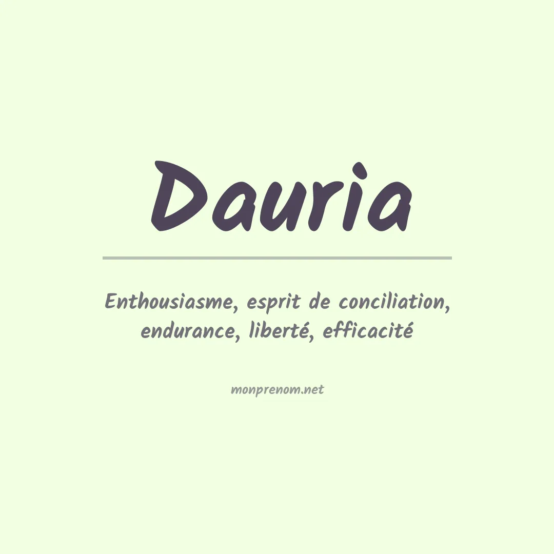 Signification du prénom Dauria