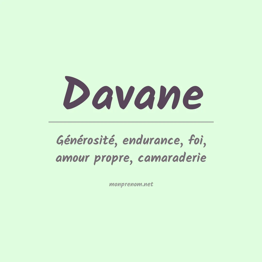 Signification du prénom Davane