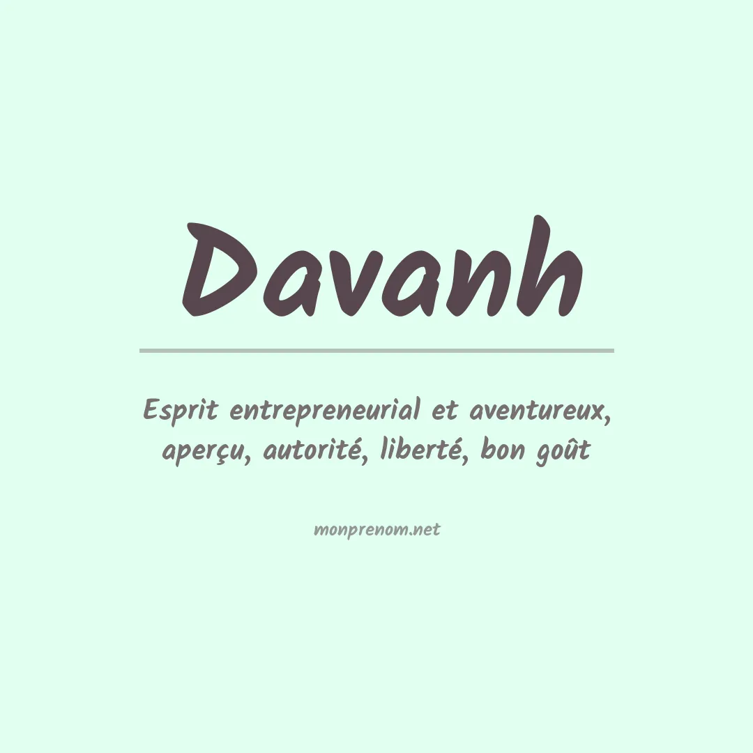 Signification du prénom Davanh