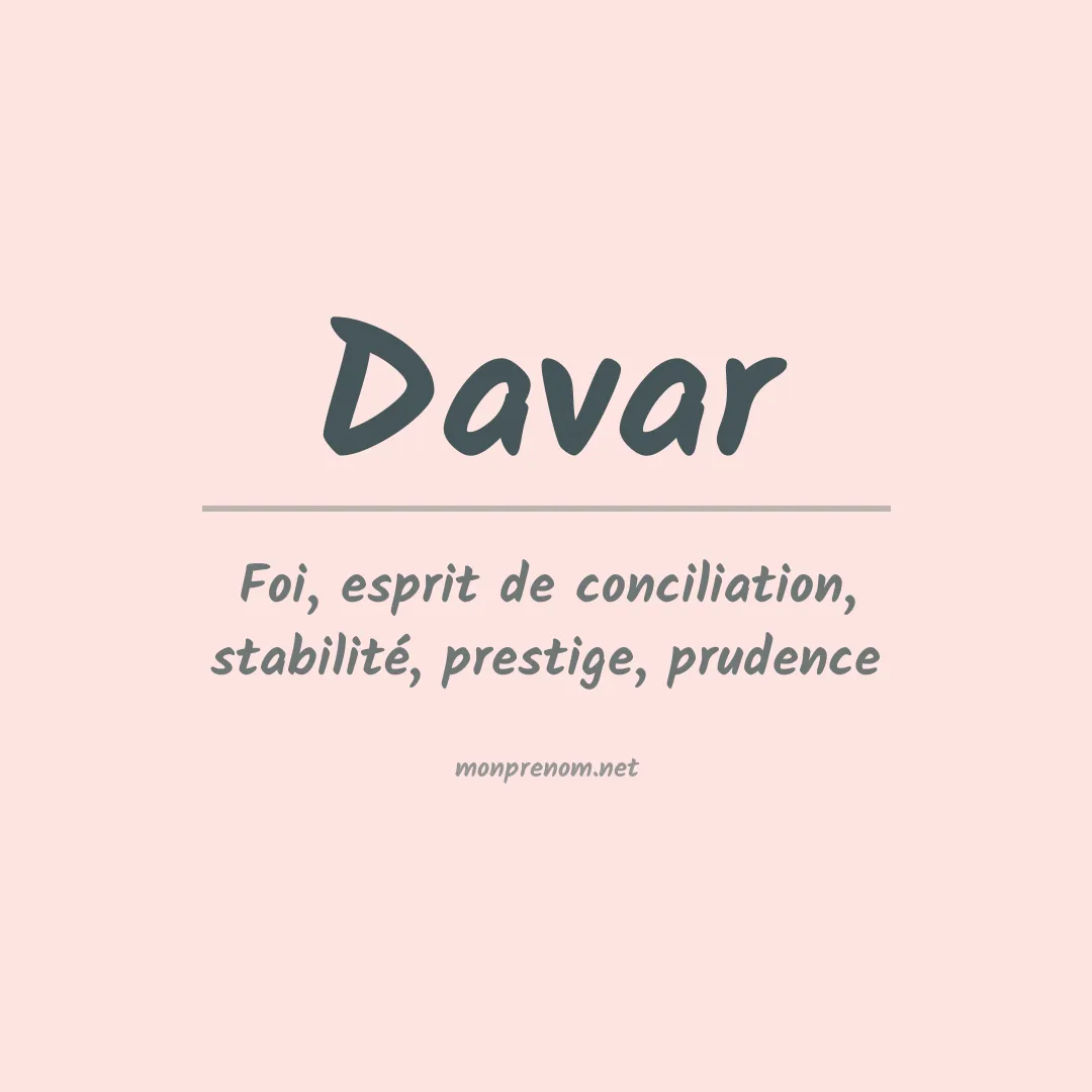 Signification du prénom Davar