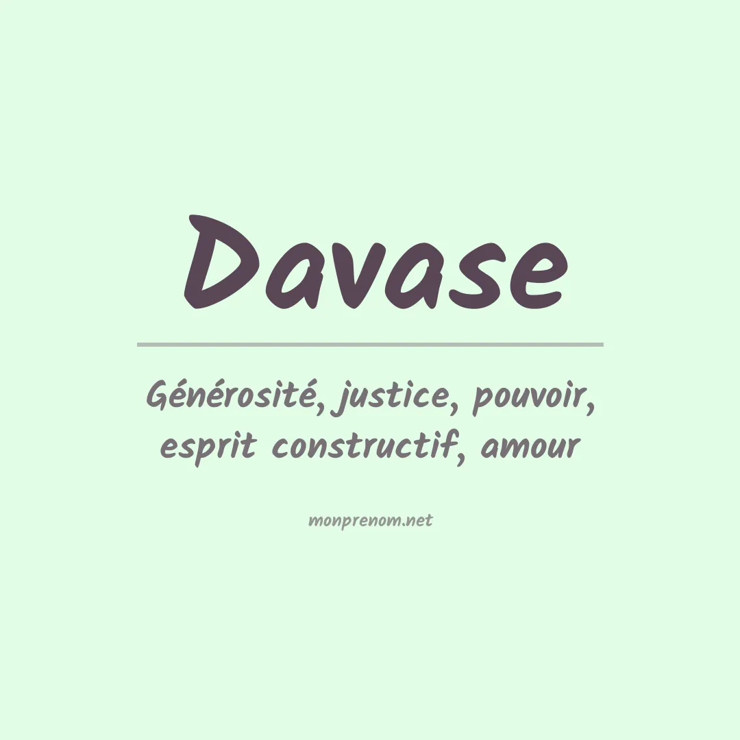 Signification du prénom Davase