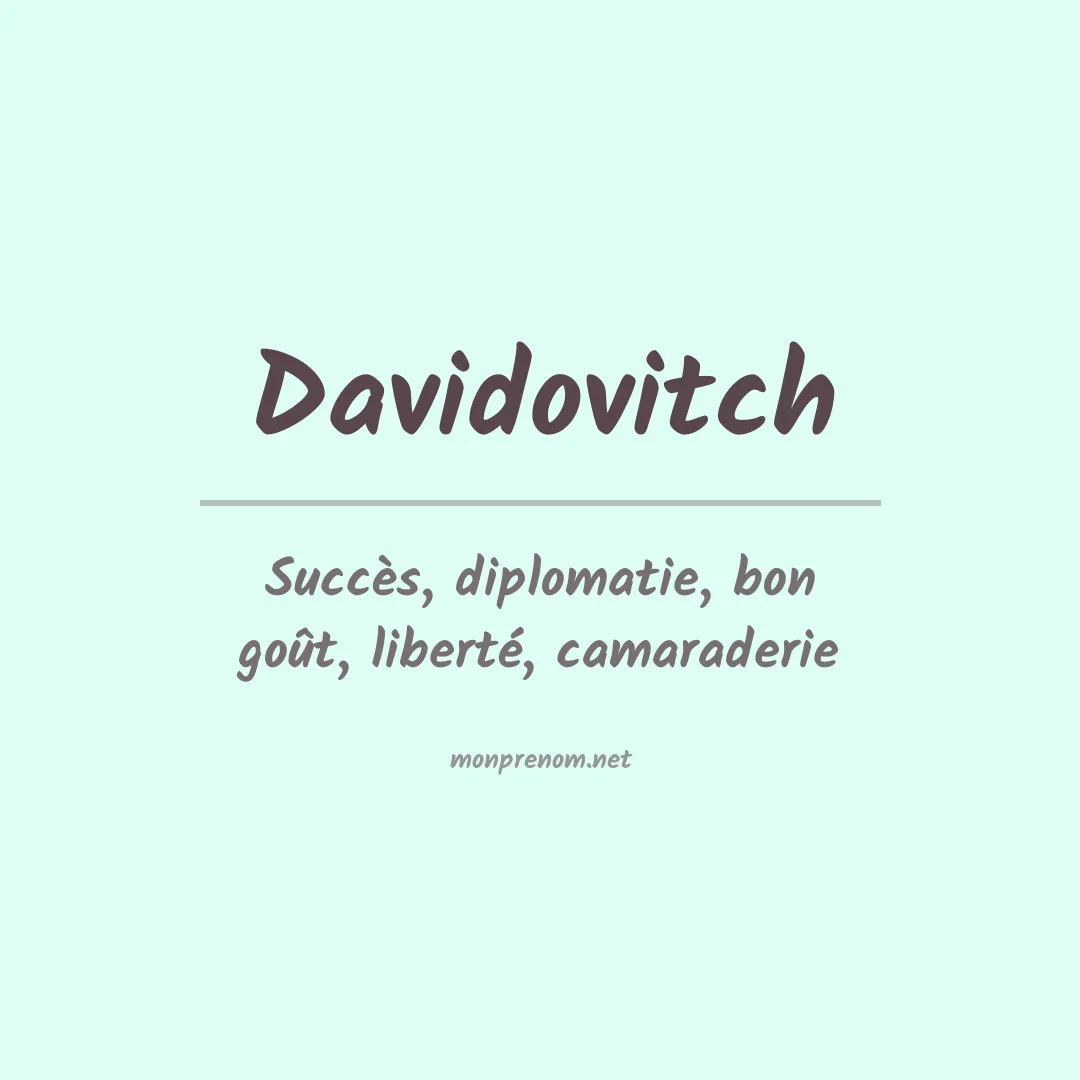 Signification du prénom Davidovitch
