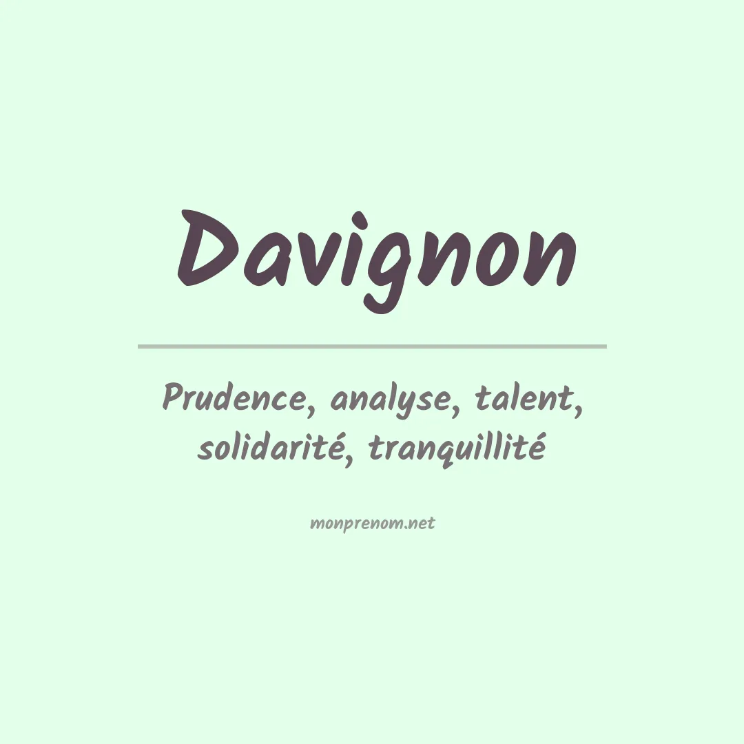 Signification du prénom Davignon