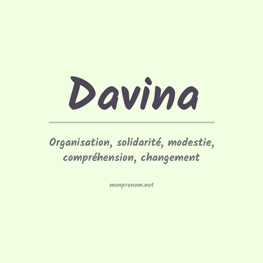 Signification du prénom Davina