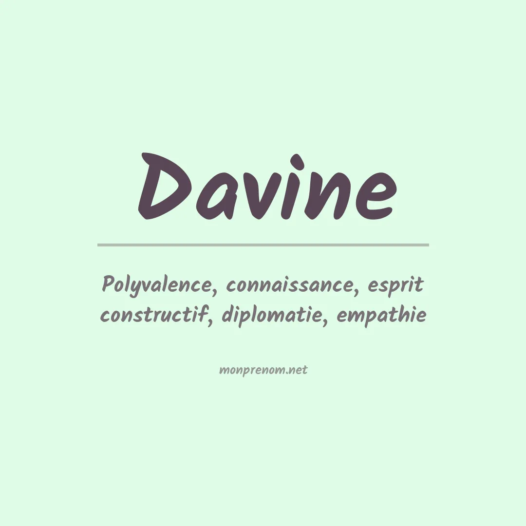 Signification du prénom Davine