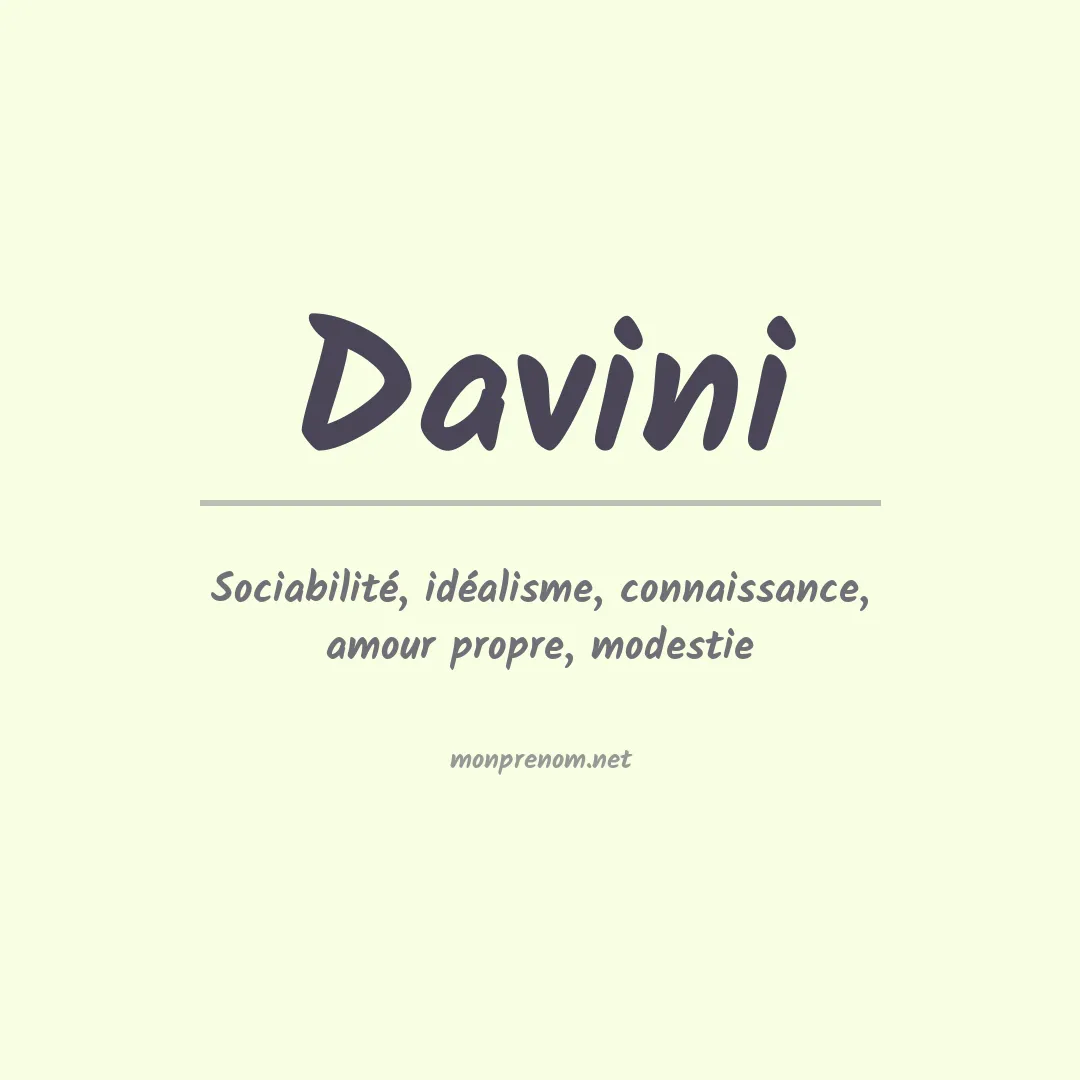 Signification du prénom Davini