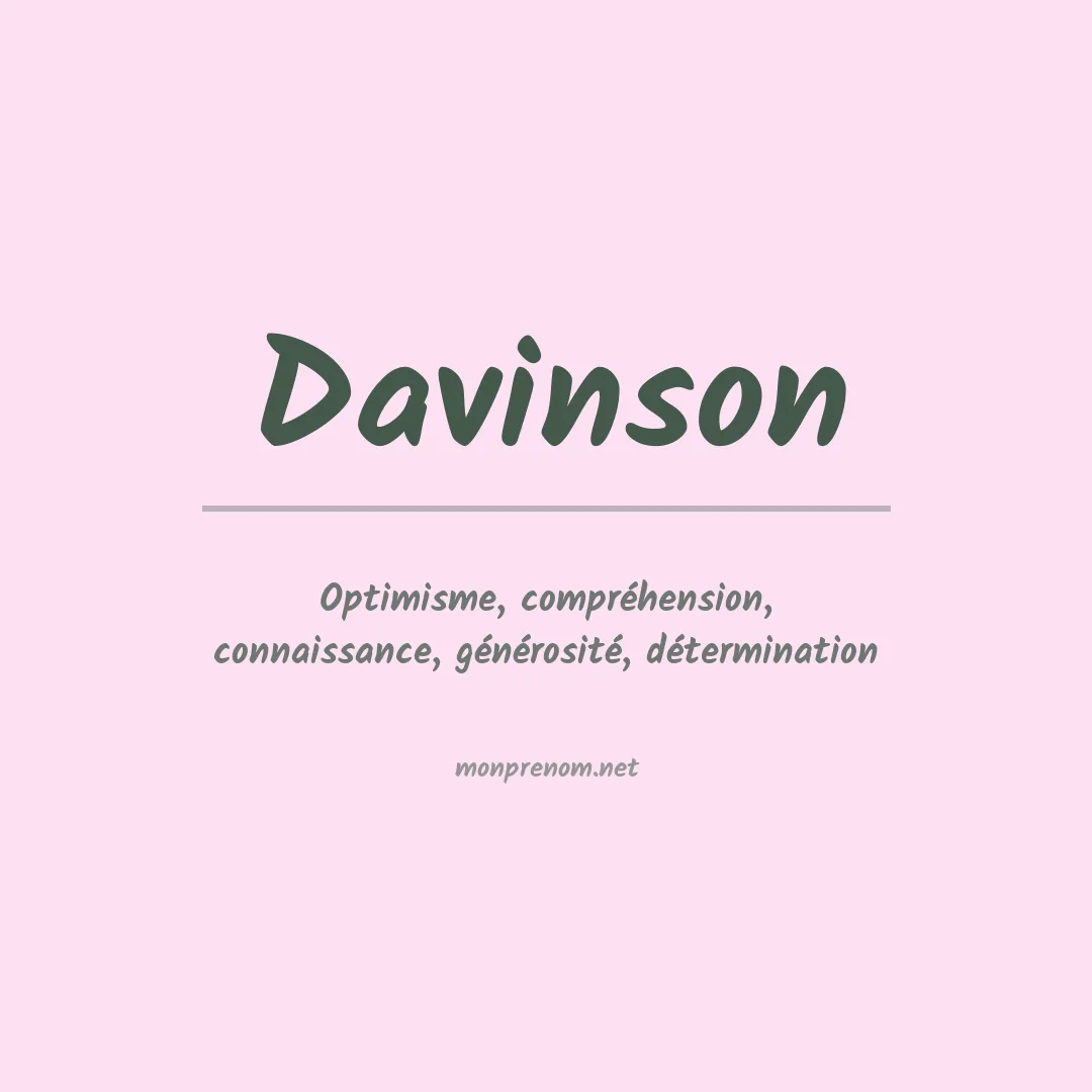 Signification du prénom Davinson