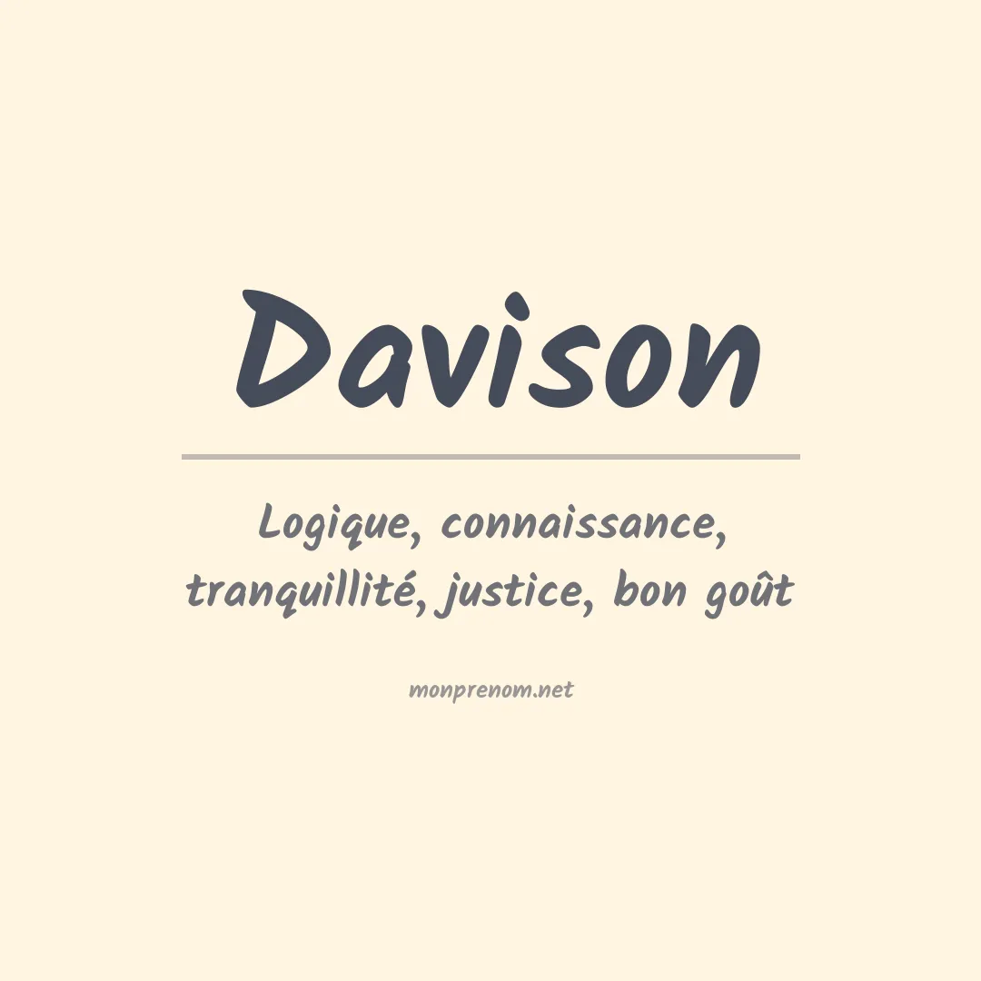 Signification du prénom Davison