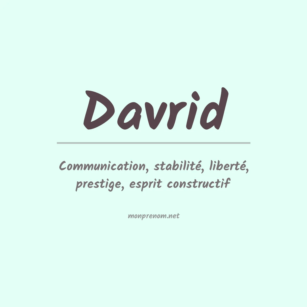 Signification du prénom Davrid