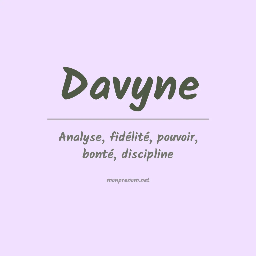 Signification du prénom Davyne