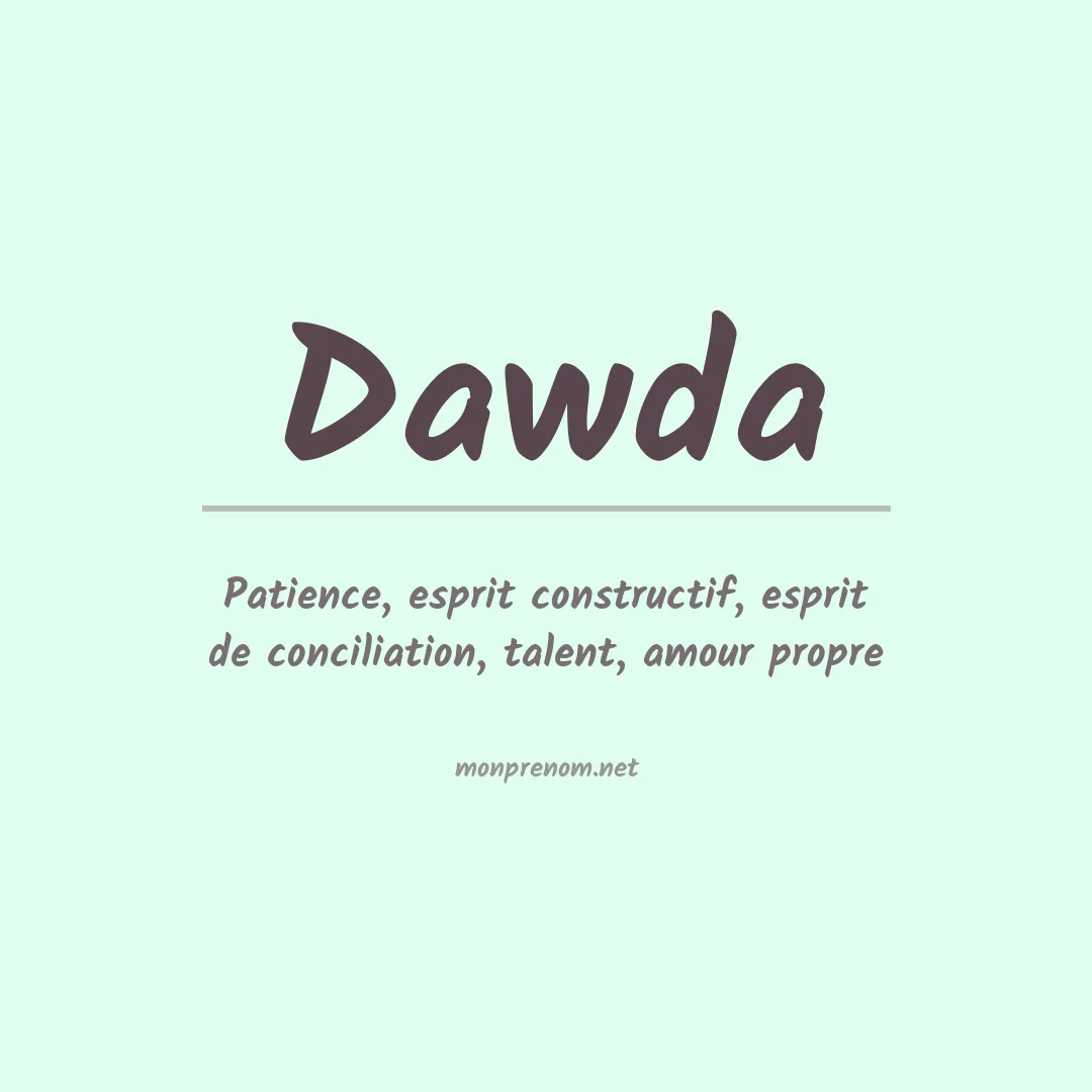 Signification du prénom Dawda