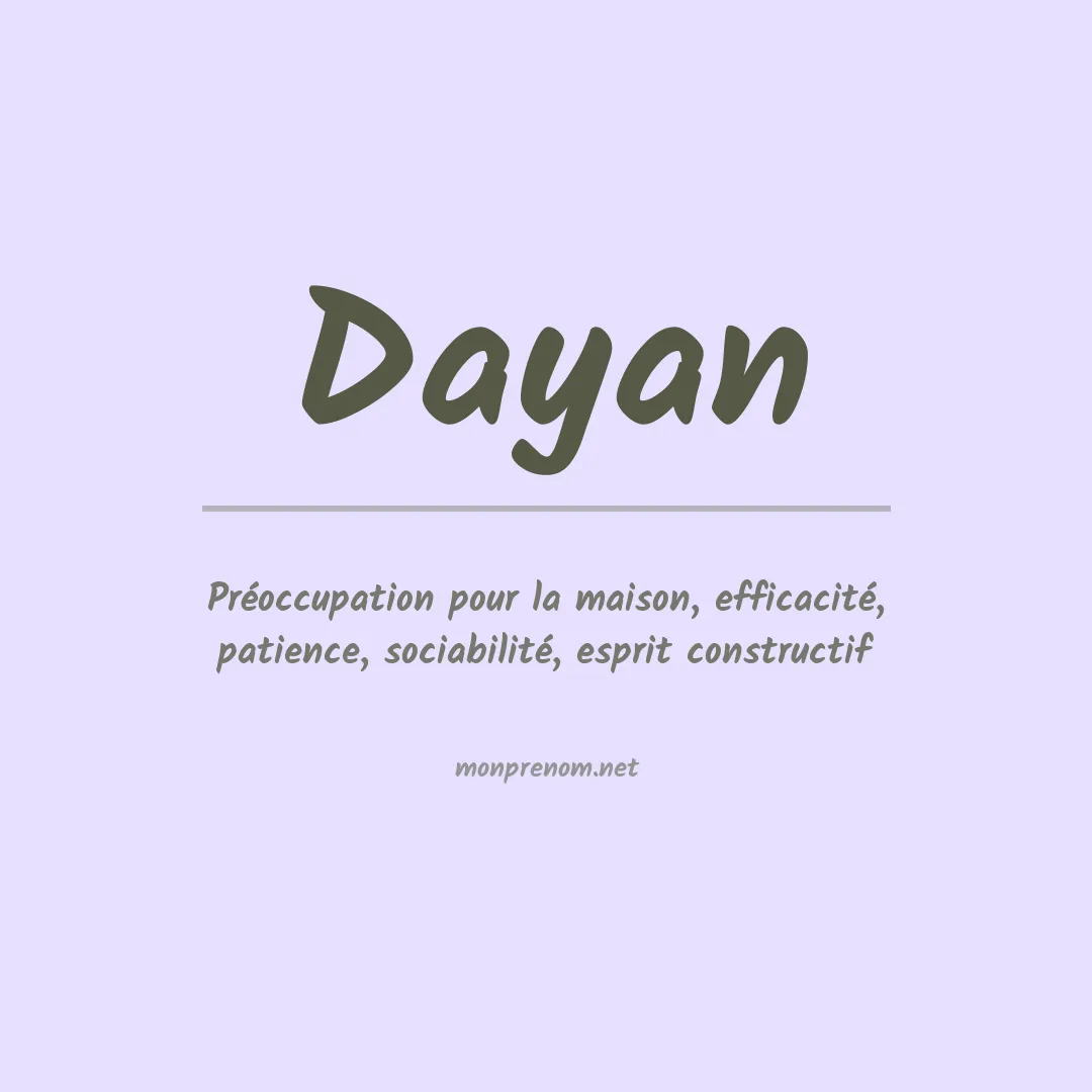 Prénom Dayan