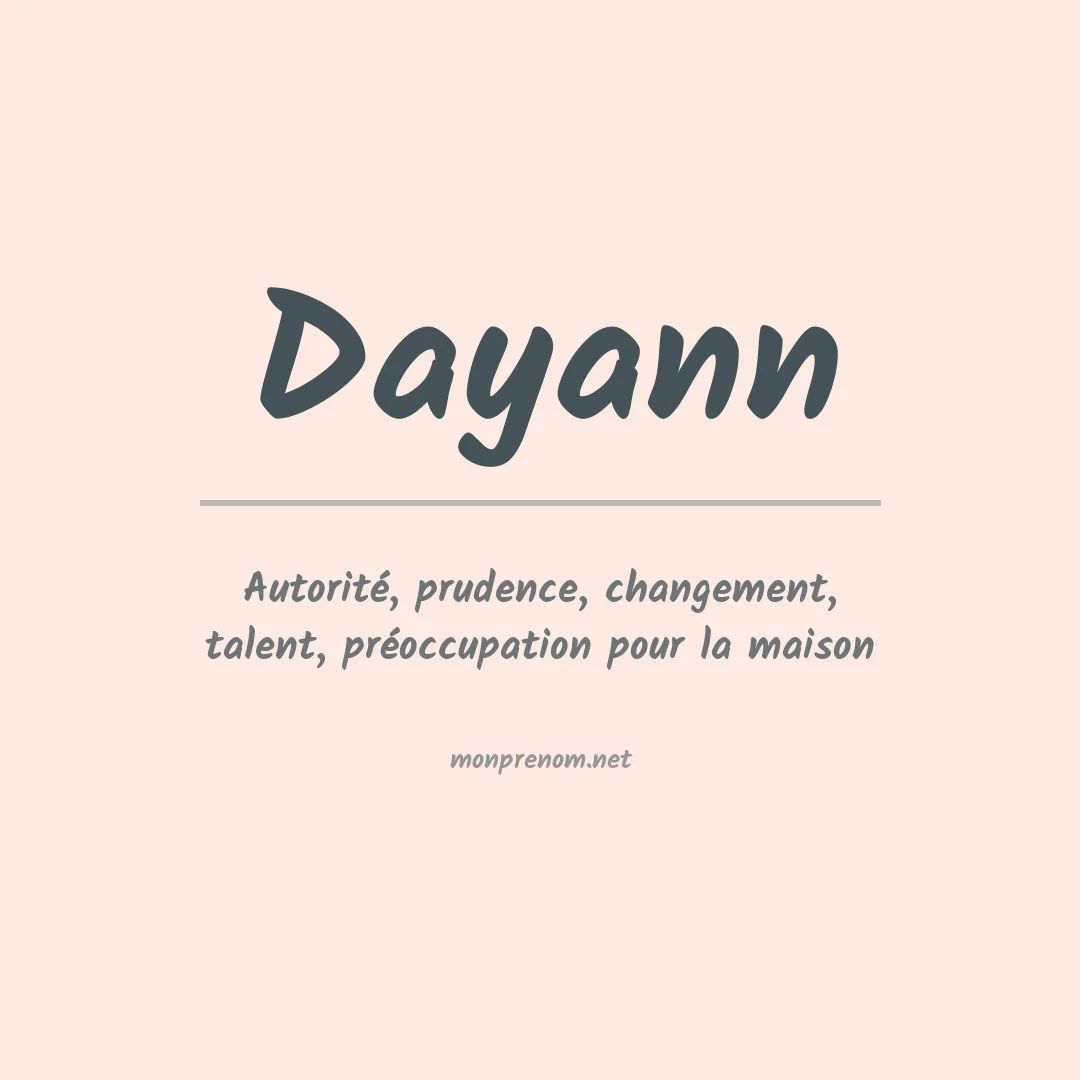 Signification du prénom Dayann