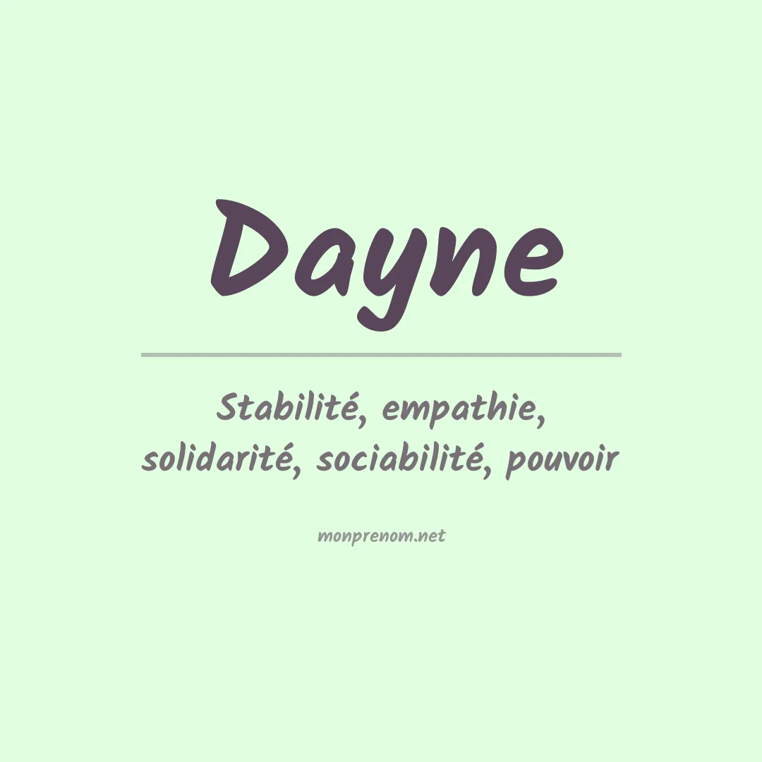 Signification du prénom Dayne