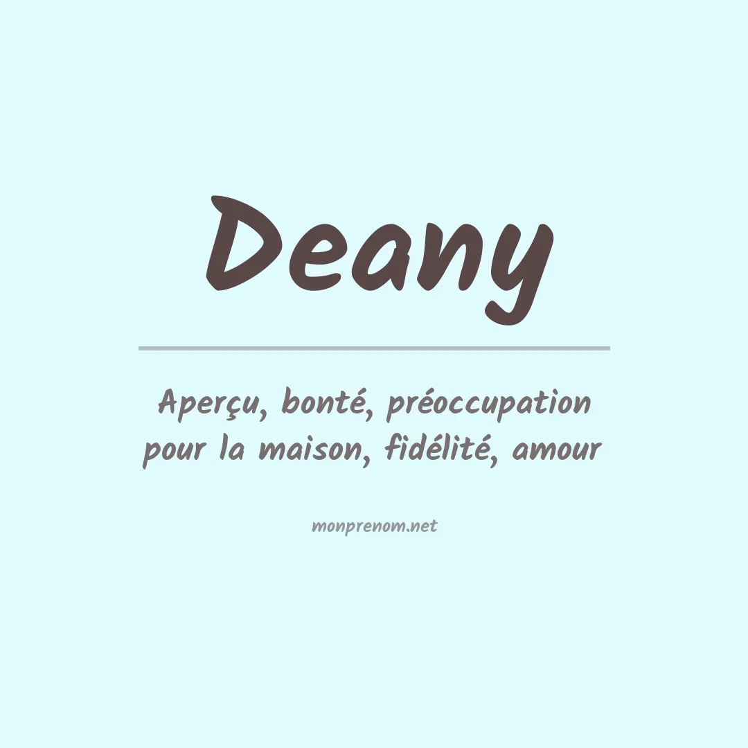 Signification du prénom Deany