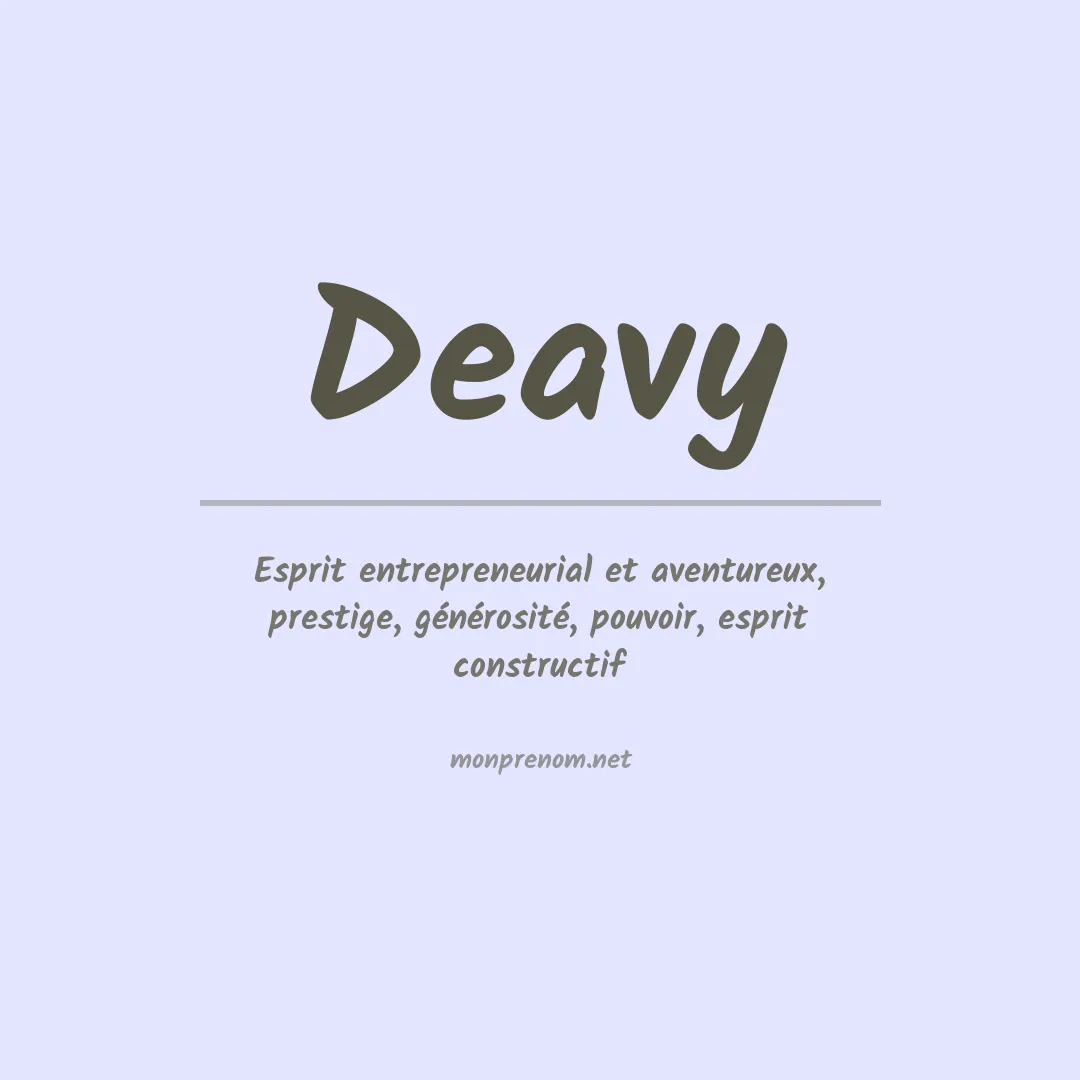 Signification du prénom Deavy