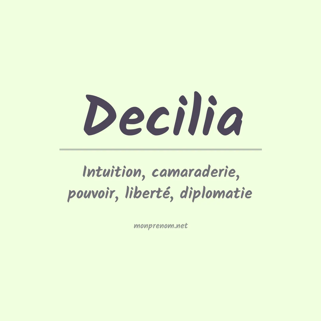 Signification du prénom Decilia