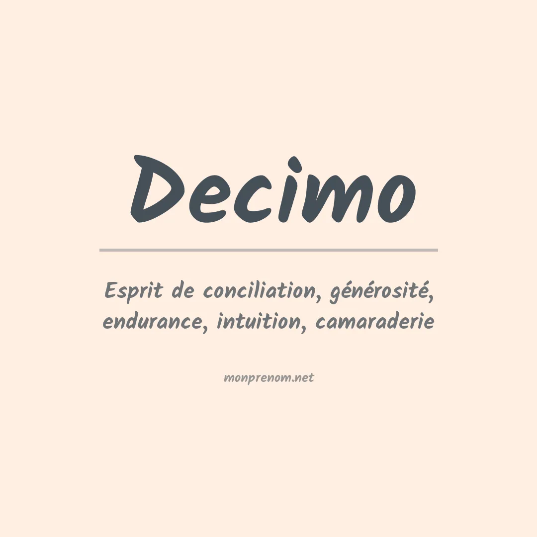 Prénom Decimo