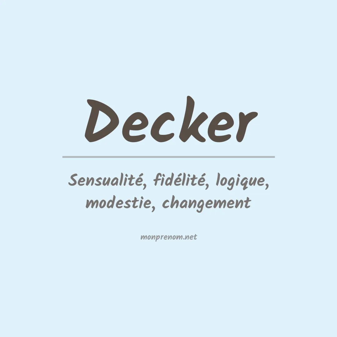 Prénom Decker