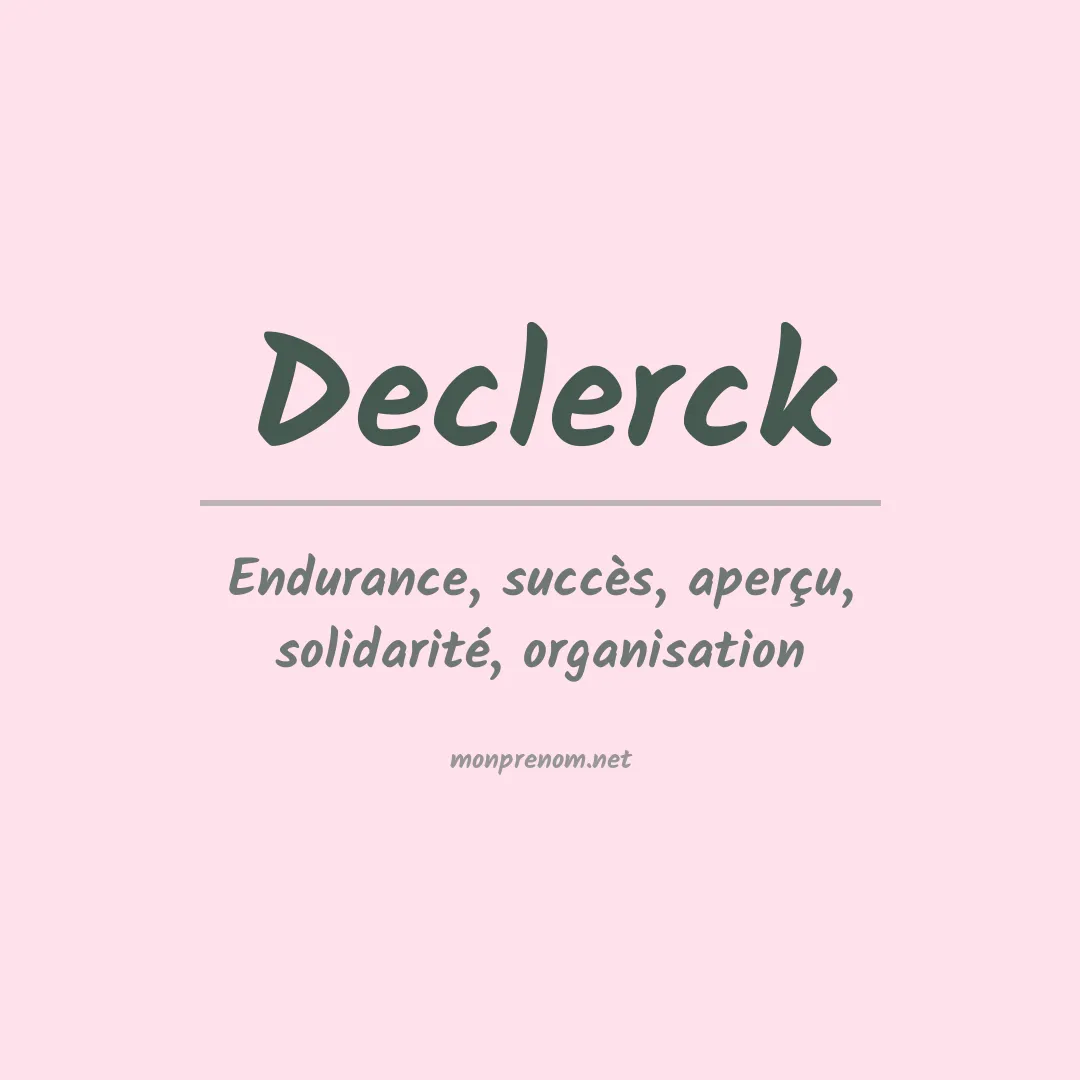 Signification du prénom Declerck