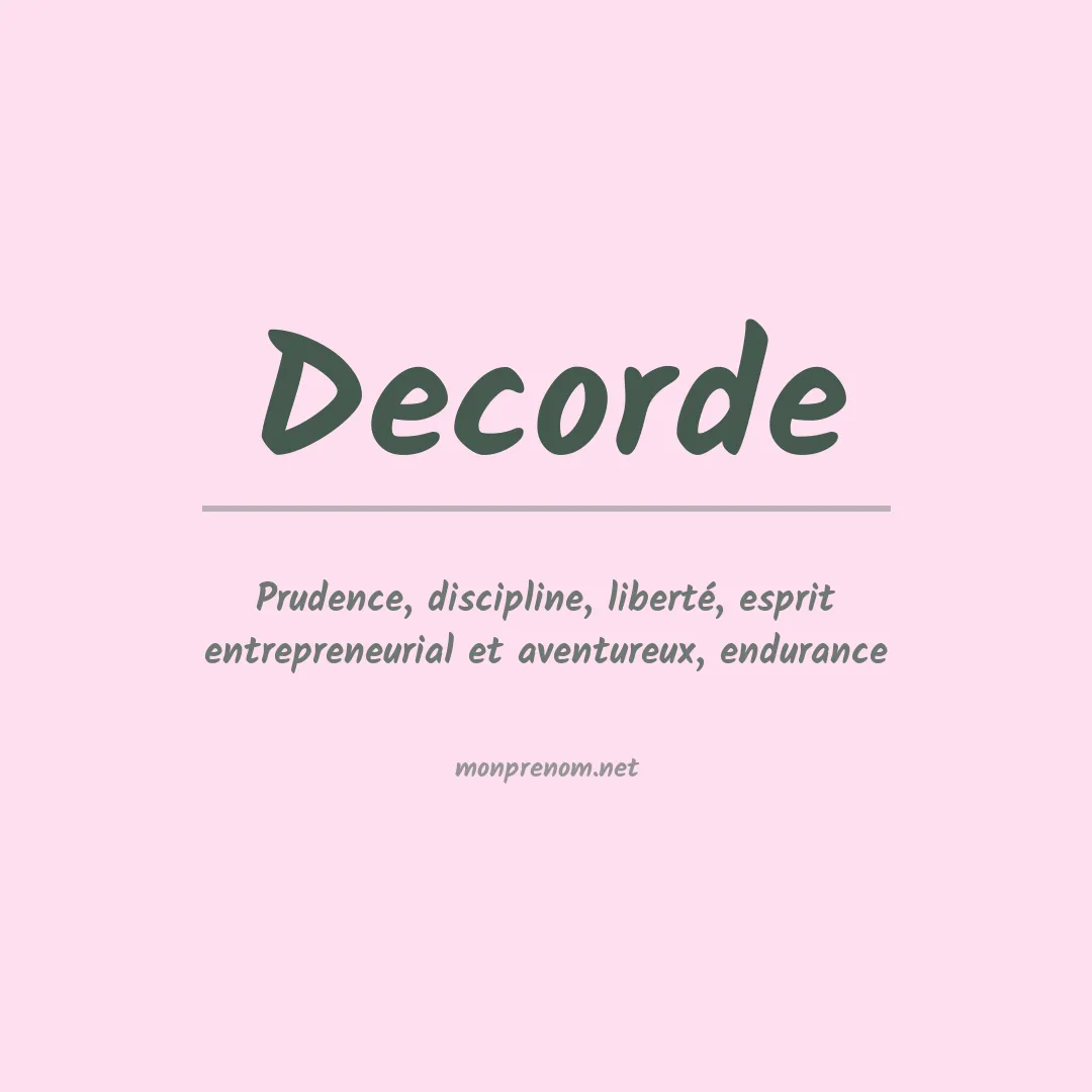 Signification du prénom Decorde