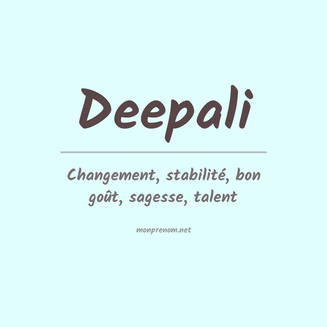 Signification du prénom Deepali
