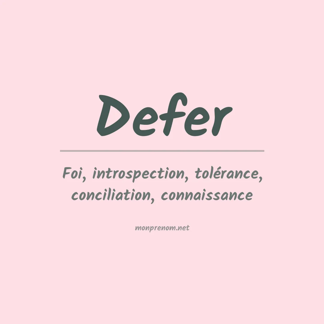 Prénom Defer
