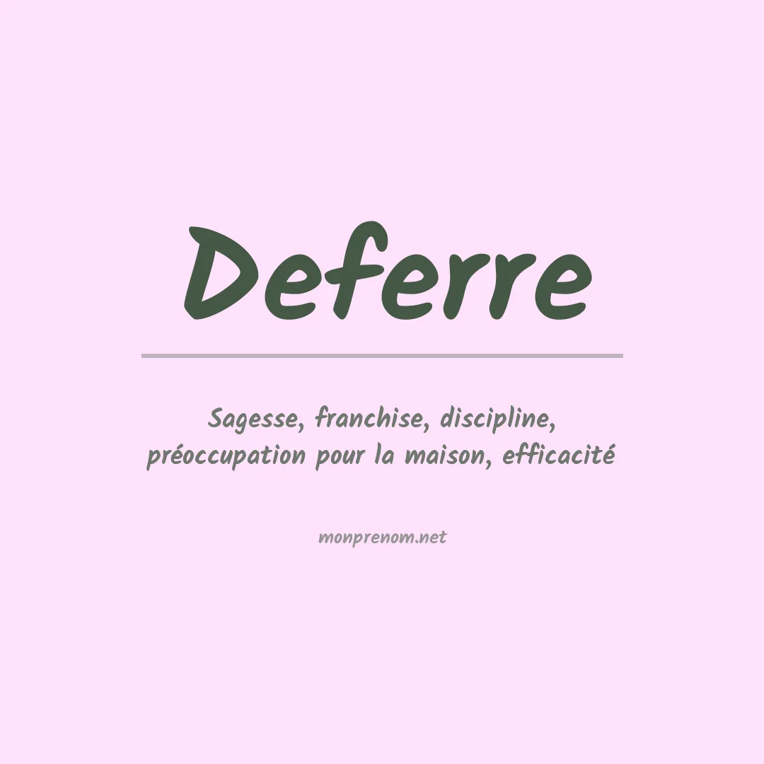 Signification du prénom Deferre