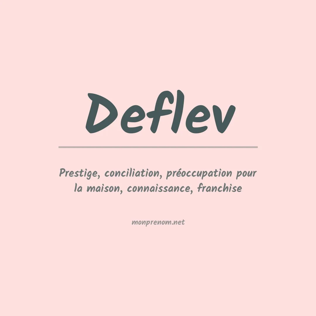 Signification du prénom Deflev